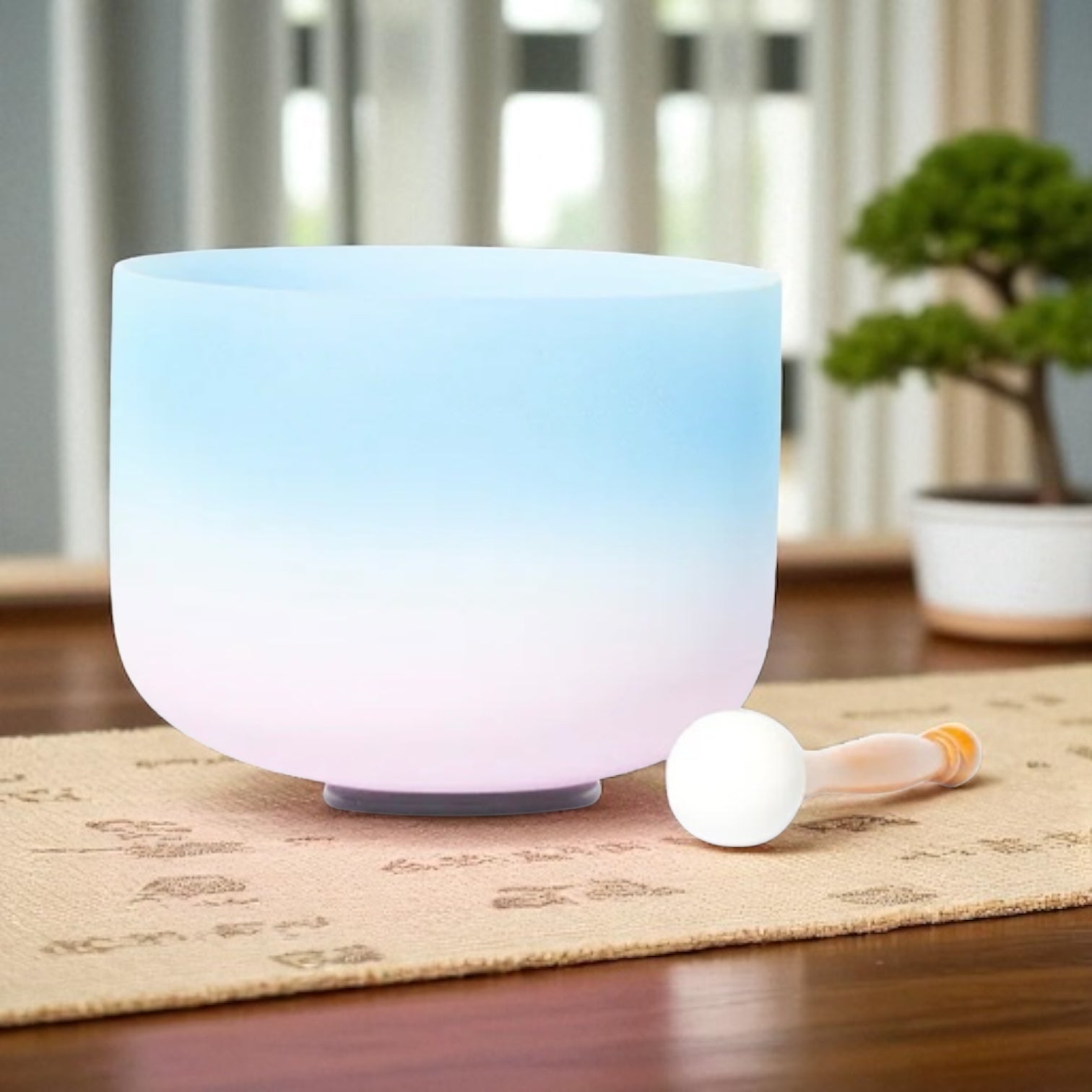 Blue & Pink Quartz 7” Crystal Singing Bowl